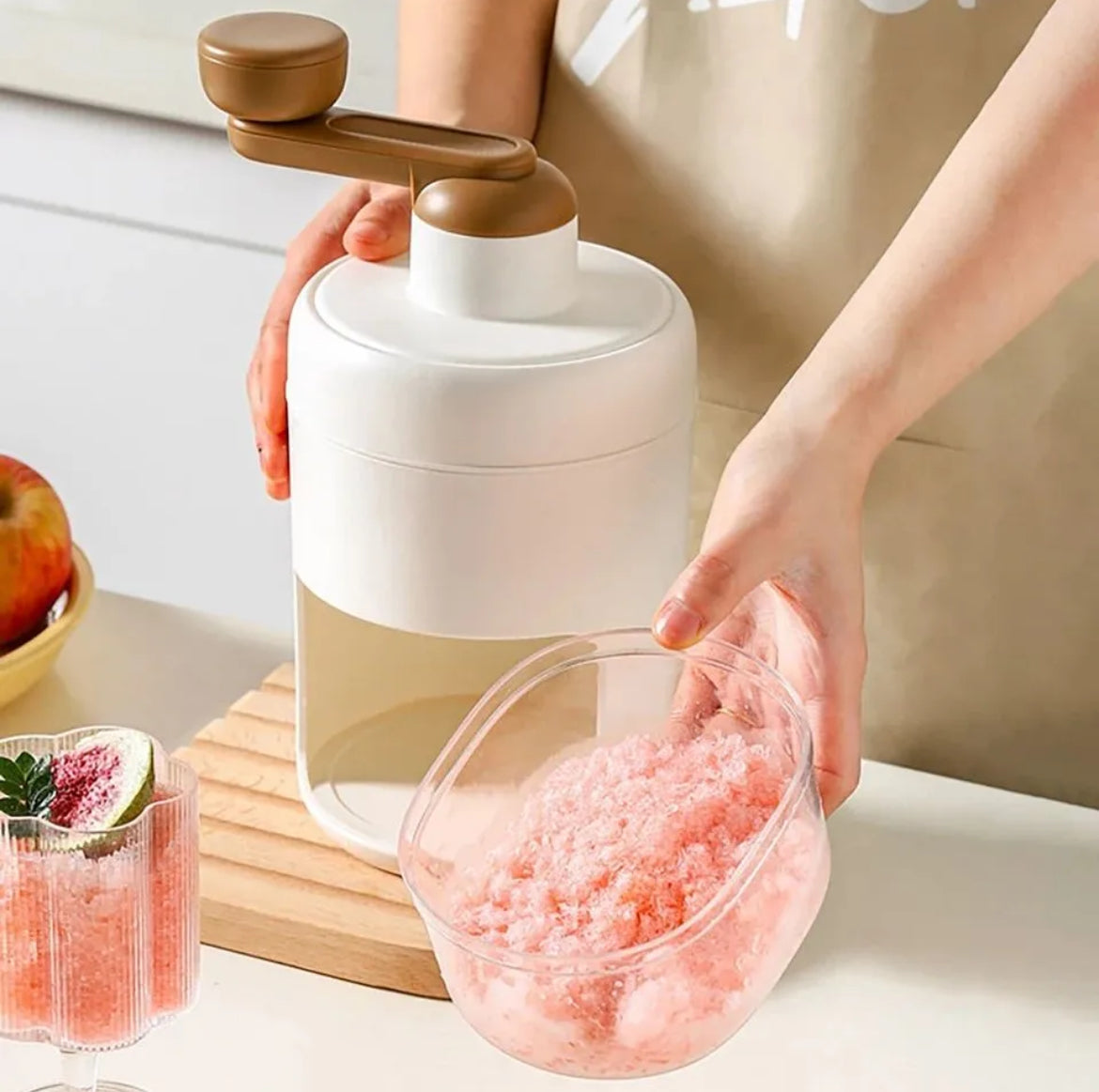 Portable Manual Shaved Ice Machine & Snow Cone Maker