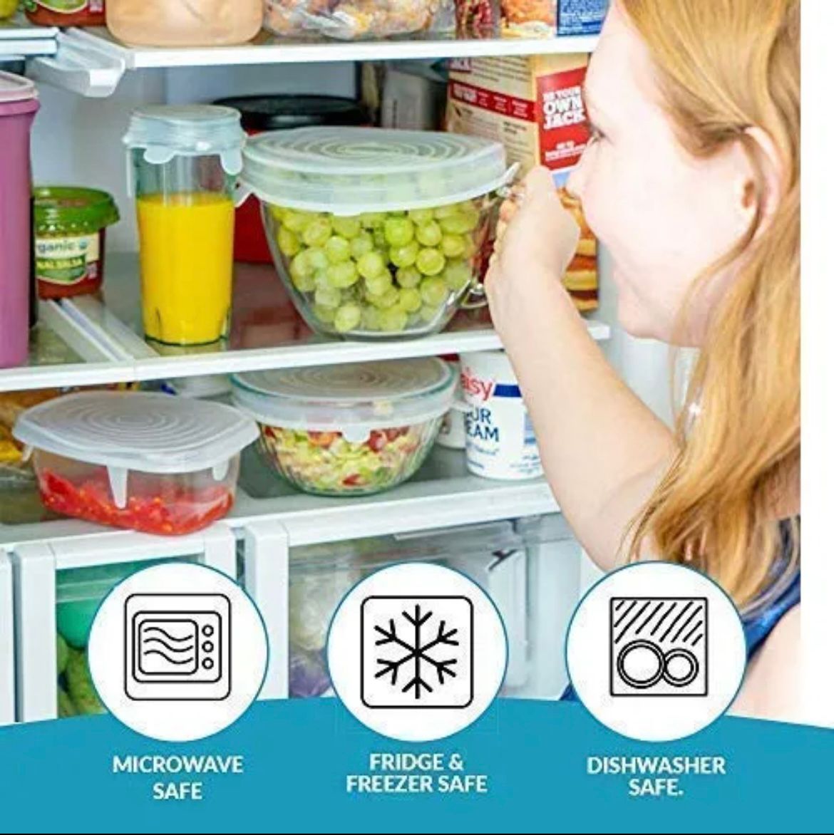 Stretch & Seal Silicone Lids - Eco-Friendly Food Storage
