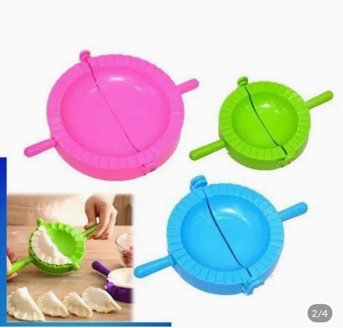 Colorful 3-Piece Dumpling Maker Mold Set - Easy Pierogi & Ravioli Tool