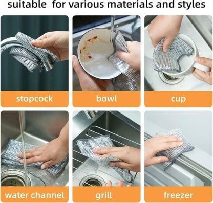 2-Layers Steel Wire Cleaning Cloth  Pack Of Five/Ten available