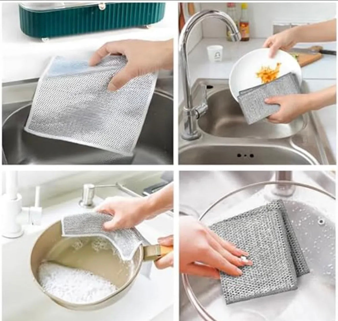 2-Layers Steel Wire Cleaning Cloth  Pack Of Five/Ten available