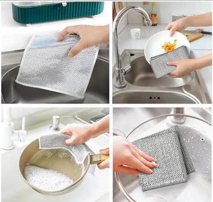 2-Layers Steel Wire Cleaning Cloth  Pack Of Five/Ten available