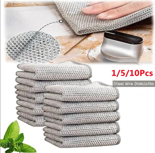 2-Layers Steel Wire Cleaning Cloth  Pack Of Five/Ten available
