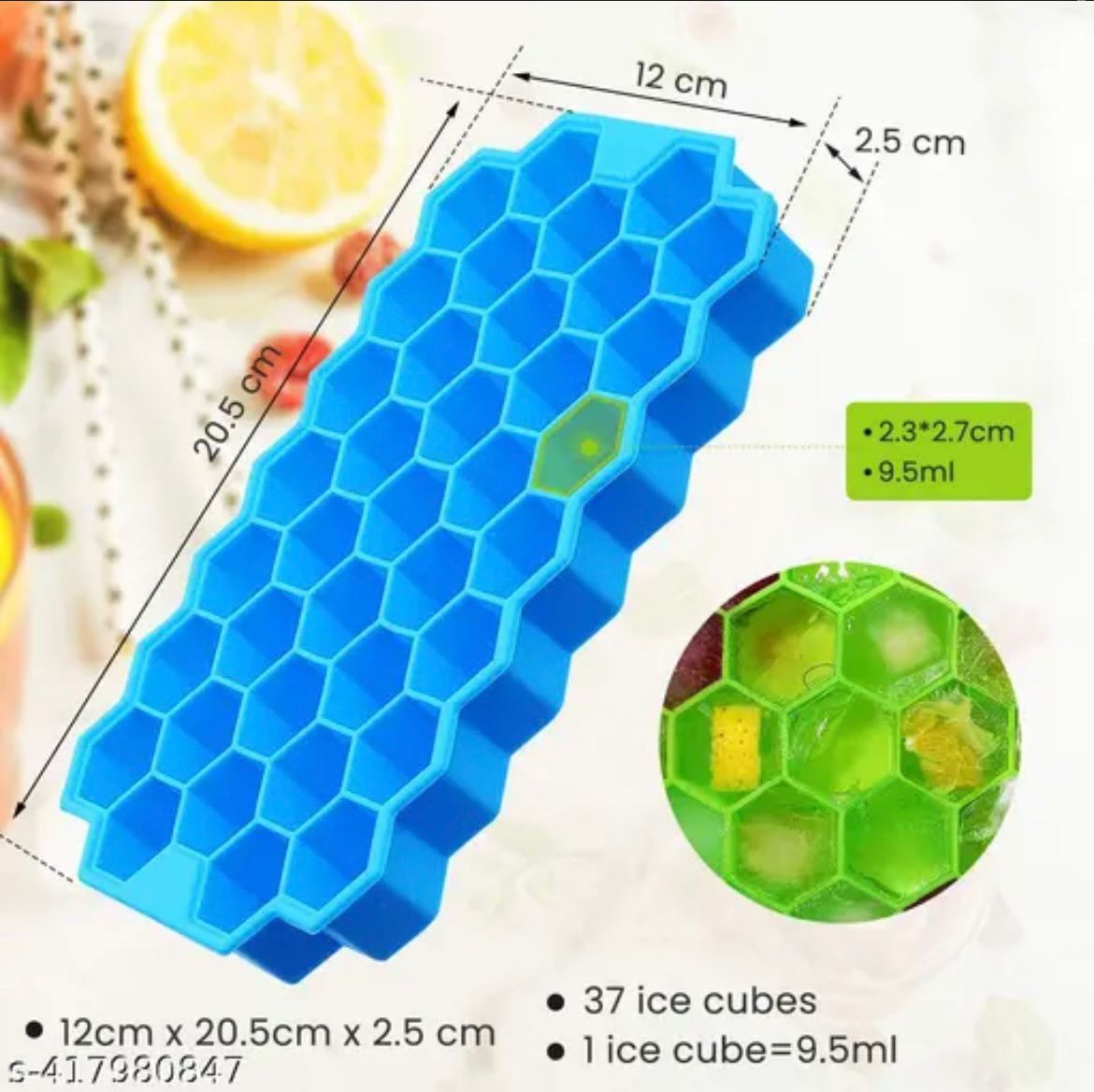 Premium Silicone Hexagon Ice Cube Tray - Non-Stick & Flexible