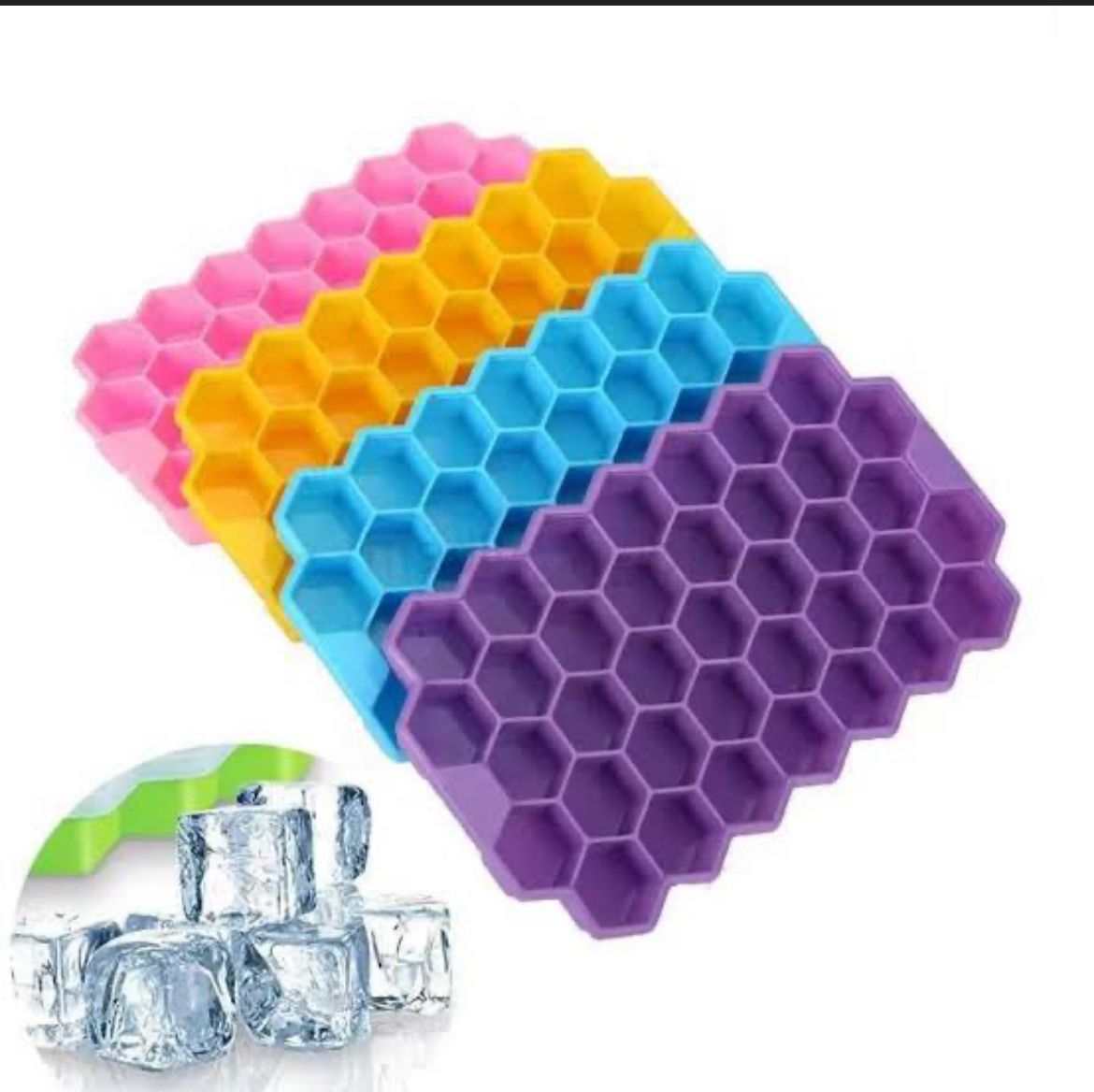 Premium Silicone Hexagon Ice Cube Tray - Non-Stick & Flexible