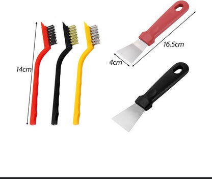Essential 3-Piece stove Cleaning Tool Set - Scraper & Brushes